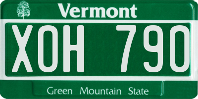 VT license plate XOH790