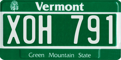 VT license plate XOH791