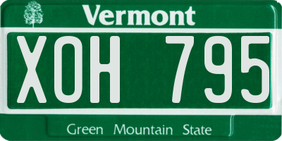 VT license plate XOH795