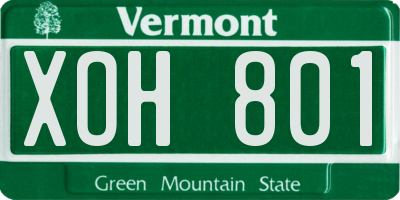 VT license plate XOH801