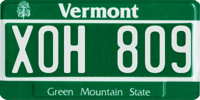 VT license plate XOH809