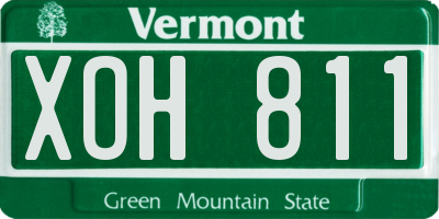 VT license plate XOH811