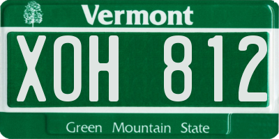 VT license plate XOH812