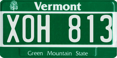 VT license plate XOH813