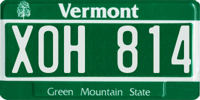 VT license plate XOH814