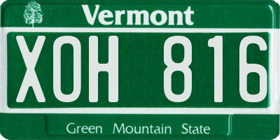 VT license plate XOH816