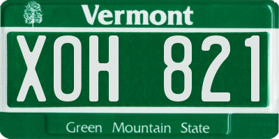 VT license plate XOH821