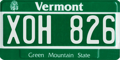 VT license plate XOH826