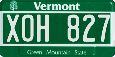VT license plate XOH827