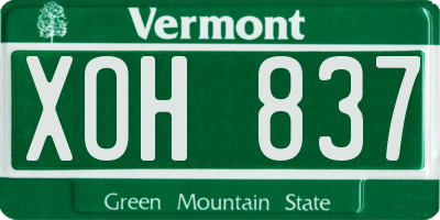 VT license plate XOH837
