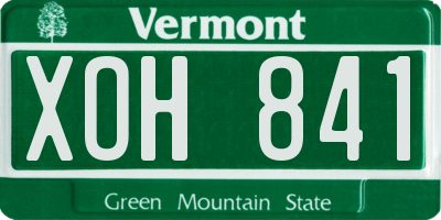 VT license plate XOH841