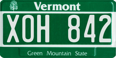 VT license plate XOH842