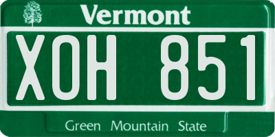 VT license plate XOH851