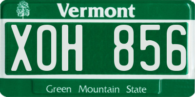 VT license plate XOH856