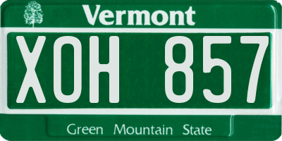 VT license plate XOH857