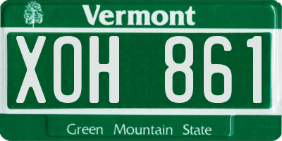 VT license plate XOH861