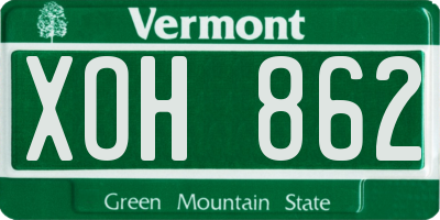 VT license plate XOH862