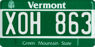 VT license plate XOH863