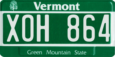 VT license plate XOH864