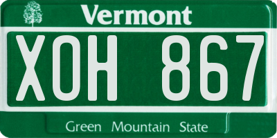 VT license plate XOH867
