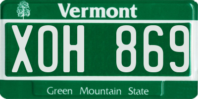 VT license plate XOH869
