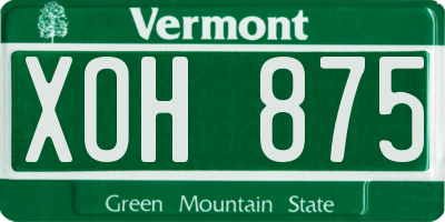 VT license plate XOH875