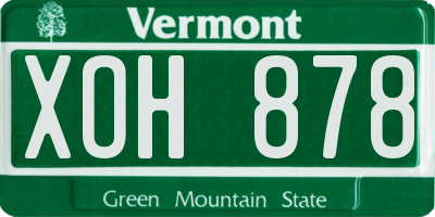VT license plate XOH878