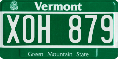 VT license plate XOH879