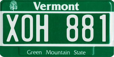 VT license plate XOH881