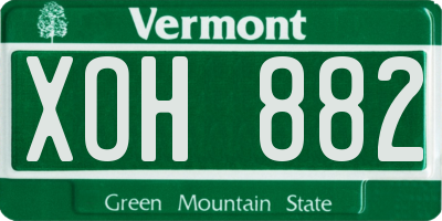 VT license plate XOH882