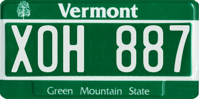 VT license plate XOH887