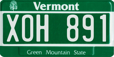 VT license plate XOH891