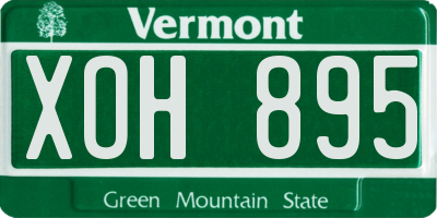 VT license plate XOH895