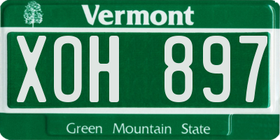 VT license plate XOH897