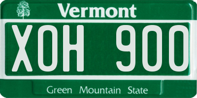 VT license plate XOH900