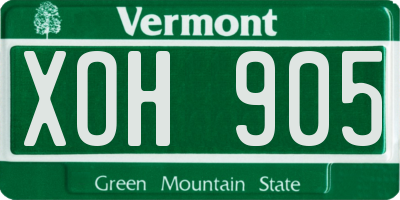 VT license plate XOH905