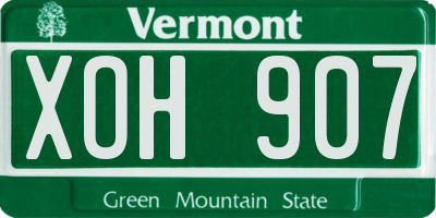 VT license plate XOH907