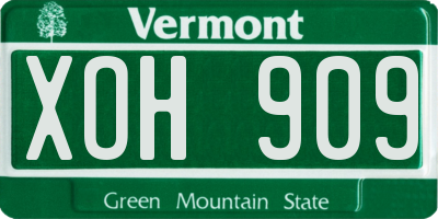 VT license plate XOH909