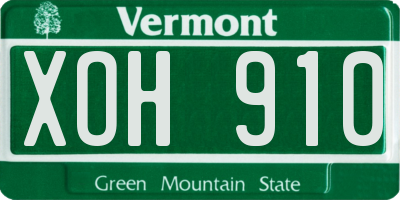 VT license plate XOH910