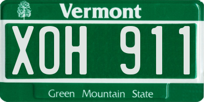 VT license plate XOH911