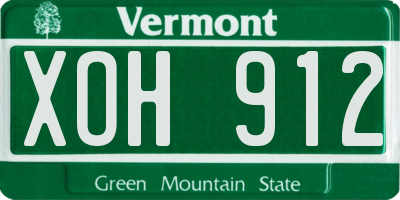VT license plate XOH912