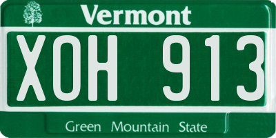 VT license plate XOH913