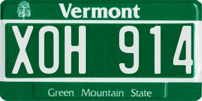 VT license plate XOH914