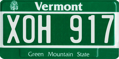 VT license plate XOH917