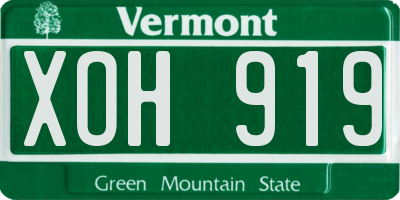 VT license plate XOH919