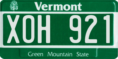 VT license plate XOH921