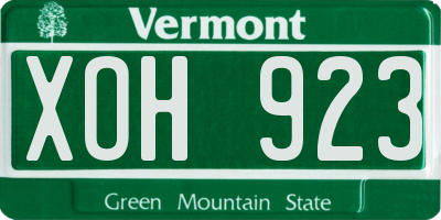 VT license plate XOH923