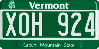 VT license plate XOH924