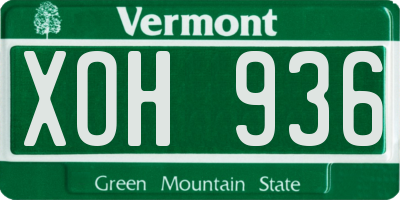 VT license plate XOH936