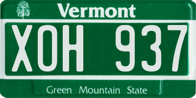VT license plate XOH937
